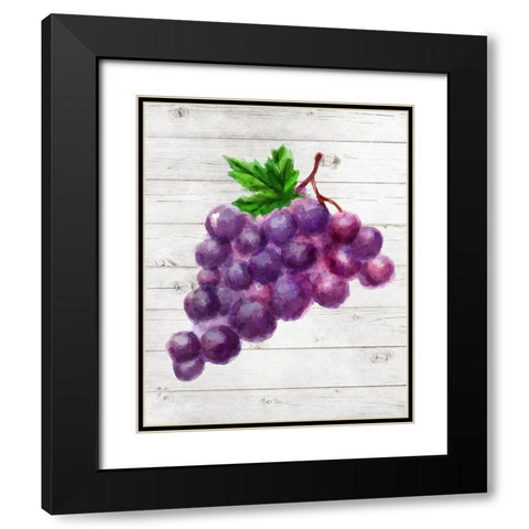 Grapes Black Modern Wood Framed Art Print with Double Matting by Robinson, Tamara
