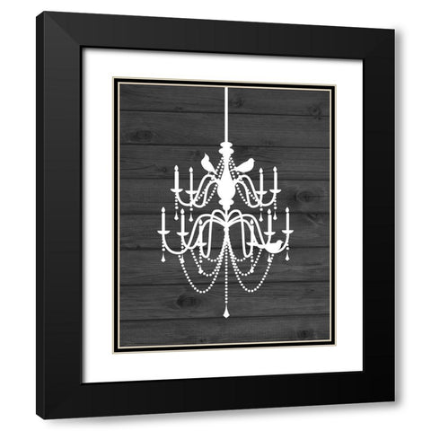 Chandelier Bird I Black Modern Wood Framed Art Print with Double Matting by Robinson, Tamara