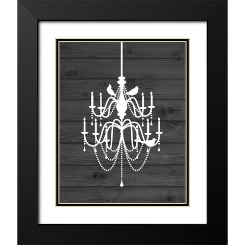 Chandelier Bird I Black Modern Wood Framed Art Print with Double Matting by Robinson, Tamara