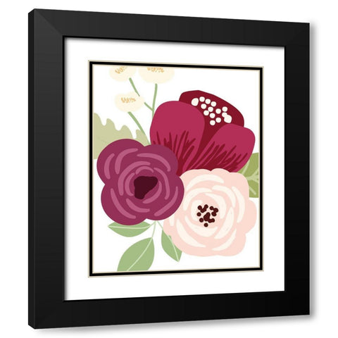 Floral Bouquet I Black Modern Wood Framed Art Print with Double Matting by Robinson, Tamara