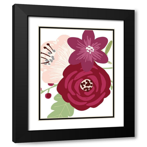 Floral Bouquet II Black Modern Wood Framed Art Print with Double Matting by Robinson, Tamara