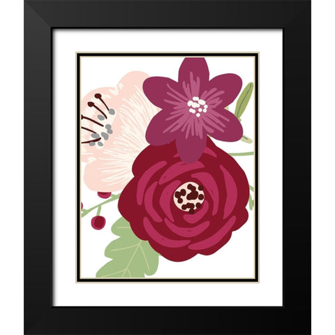 Floral Bouquet II Black Modern Wood Framed Art Print with Double Matting by Robinson, Tamara