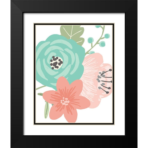 Pastel Floral Bouquet III Black Modern Wood Framed Art Print with Double Matting by Robinson, Tamara