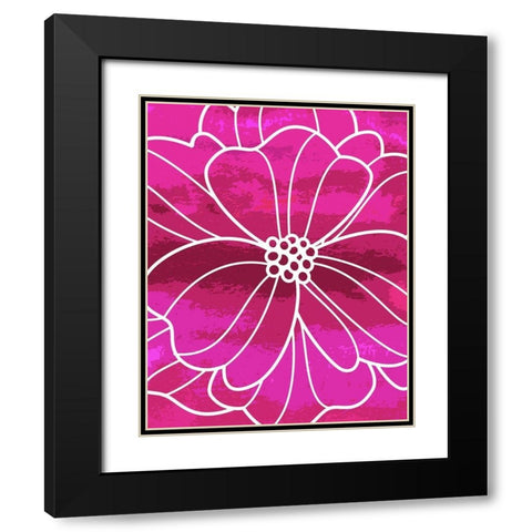 Flower Outline I Black Modern Wood Framed Art Print with Double Matting by Robinson, Tamara