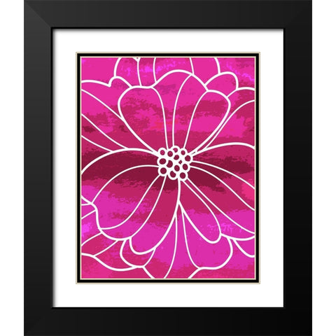 Flower Outline I Black Modern Wood Framed Art Print with Double Matting by Robinson, Tamara