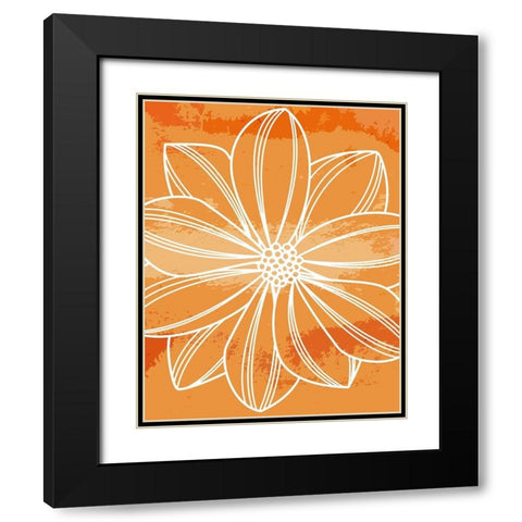 Flower Outline II Black Modern Wood Framed Art Print with Double Matting by Robinson, Tamara
