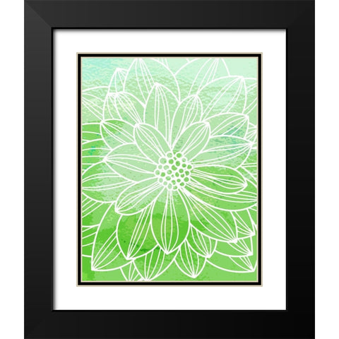 Flower Outline III Black Modern Wood Framed Art Print with Double Matting by Robinson, Tamara