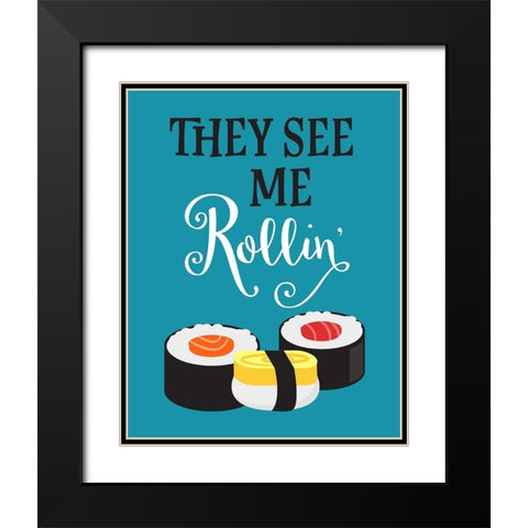 They See Me Rollin Black Modern Wood Framed Art Print with Double Matting by Robinson, Tamara