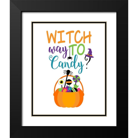 Witch Way to Candy Black Modern Wood Framed Art Print with Double Matting by Robinson, Tamara
