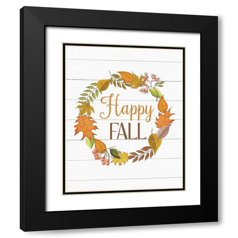 Happy Fall Black Modern Wood Framed Art Print with Double Matting by Robinson, Tamara