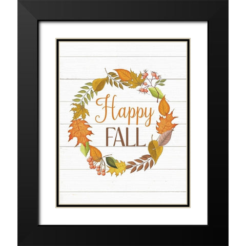 Happy Fall Black Modern Wood Framed Art Print with Double Matting by Robinson, Tamara