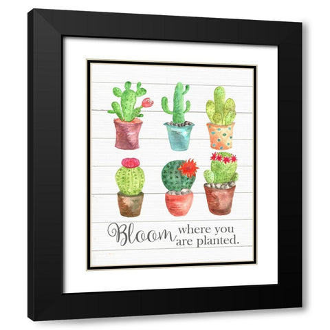 Bloom Where You Are Planted Black Modern Wood Framed Art Print with Double Matting by Robinson, Tamara