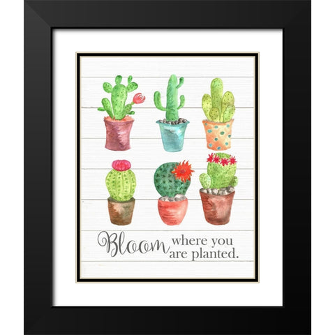 Bloom Where You Are Planted Black Modern Wood Framed Art Print with Double Matting by Robinson, Tamara