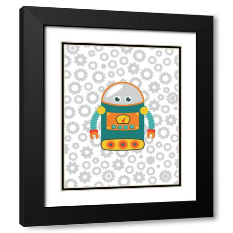 Robot II Black Modern Wood Framed Art Print with Double Matting by Robinson, Tamara