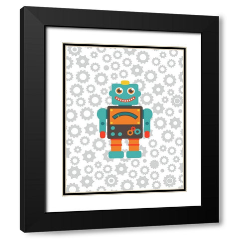 Robot III Black Modern Wood Framed Art Print with Double Matting by Robinson, Tamara