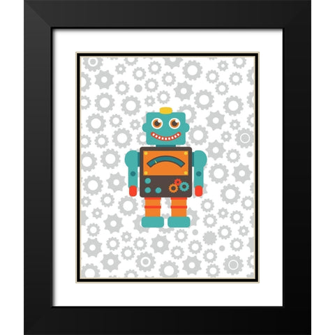 Robot III Black Modern Wood Framed Art Print with Double Matting by Robinson, Tamara