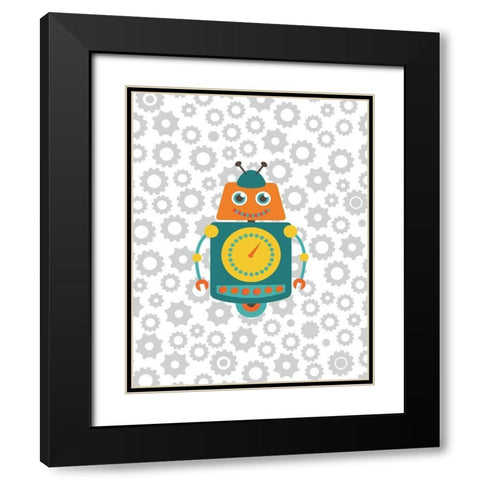 Robot IV Black Modern Wood Framed Art Print with Double Matting by Robinson, Tamara