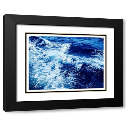 Ocean Waves Black Modern Wood Framed Art Print with Double Matting by Robinson, Tamara