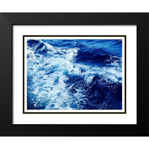 Ocean Waves Black Modern Wood Framed Art Print with Double Matting by Robinson, Tamara