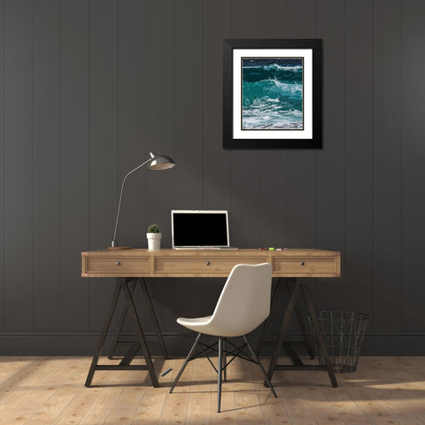 Ocean Waves I Black Modern Wood Framed Art Print with Double Matting by Robinson, Tamara