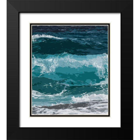 Ocean Waves II Black Modern Wood Framed Art Print with Double Matting by Robinson, Tamara