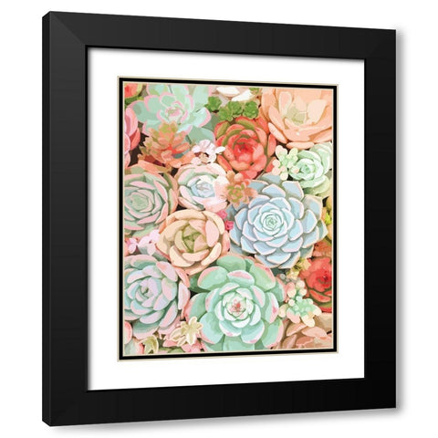 Succulent Black Modern Wood Framed Art Print with Double Matting by Robinson, Tamara