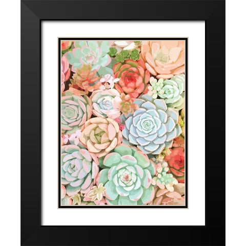Succulent Black Modern Wood Framed Art Print with Double Matting by Robinson, Tamara