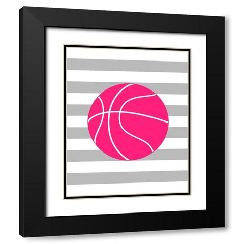 Basketball Stripes Black Modern Wood Framed Art Print with Double Matting by Robinson, Tamara