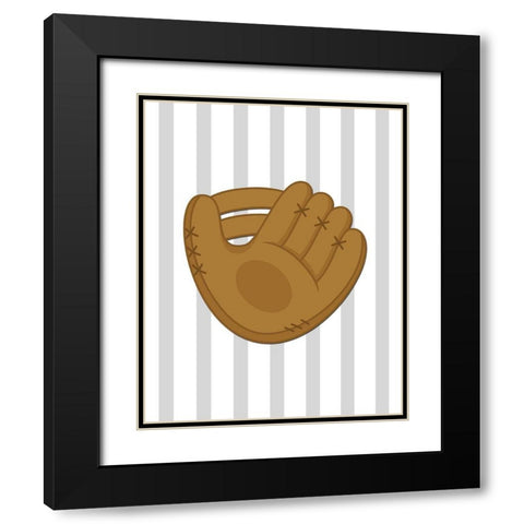 Glove Stripes Black Modern Wood Framed Art Print with Double Matting by Robinson, Tamara