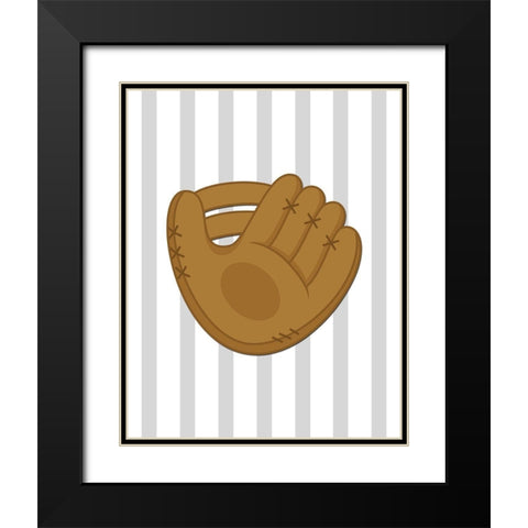 Glove Stripes Black Modern Wood Framed Art Print with Double Matting by Robinson, Tamara