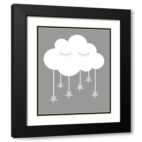 Cloud Stars Black Modern Wood Framed Art Print with Double Matting by Robinson, Tamara