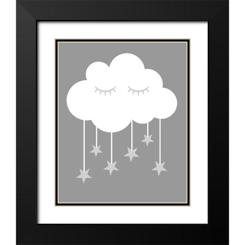 Cloud Stars Black Modern Wood Framed Art Print with Double Matting by Robinson, Tamara