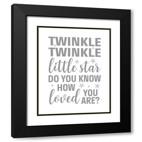 Twinkle Twinkle Black Modern Wood Framed Art Print with Double Matting by Robinson, Tamara