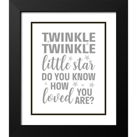 Twinkle Twinkle Black Modern Wood Framed Art Print with Double Matting by Robinson, Tamara