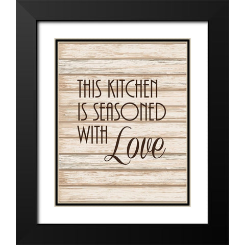 Seasoned with Love Black Modern Wood Framed Art Print with Double Matting by Robinson, Tamara