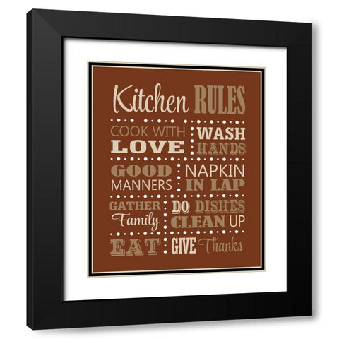 Kitchen Rules Black Modern Wood Framed Art Print with Double Matting by Robinson, Tamara