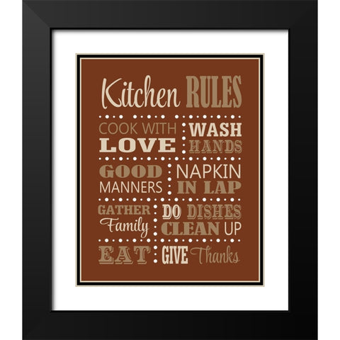 Kitchen Rules Black Modern Wood Framed Art Print with Double Matting by Robinson, Tamara