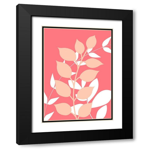 Coral Foliage I Black Modern Wood Framed Art Print with Double Matting by Robinson, Tamara