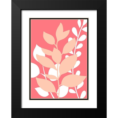 Coral Foliage II Black Modern Wood Framed Art Print with Double Matting by Robinson, Tamara