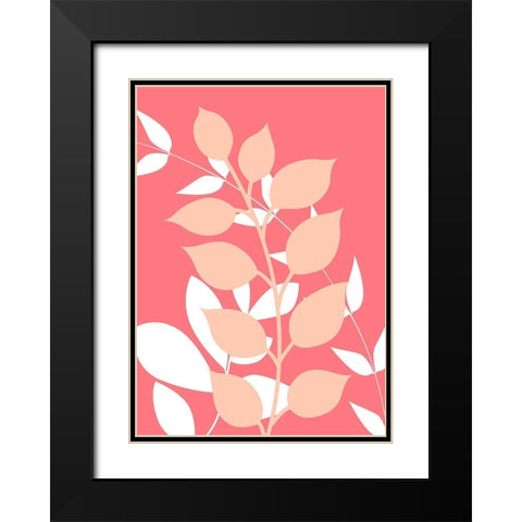 Coral Foliage III Black Modern Wood Framed Art Print with Double Matting by Robinson, Tamara