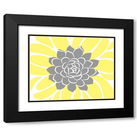 Yellow Foliage Floral IV Black Modern Wood Framed Art Print with Double Matting by Robinson, Tamara