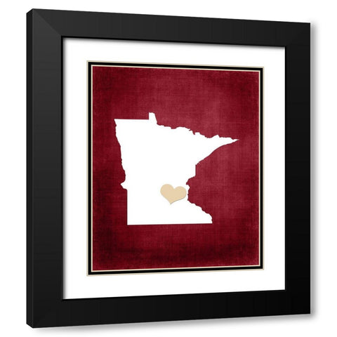 Minnesota Black Modern Wood Framed Art Print with Double Matting by Robinson, Tamara