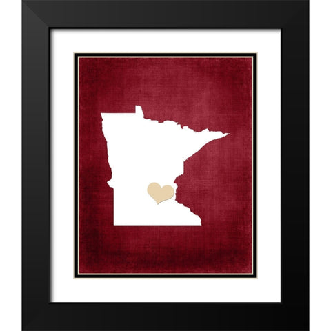 Minnesota Black Modern Wood Framed Art Print with Double Matting by Robinson, Tamara