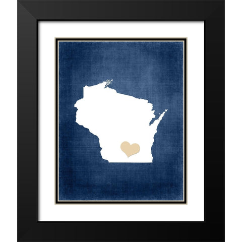 Wisconsin Black Modern Wood Framed Art Print with Double Matting by Robinson, Tamara