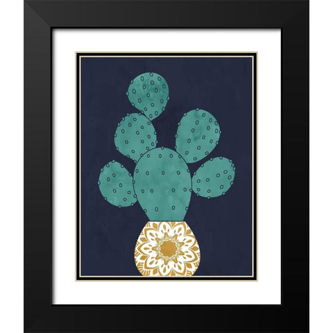 Cactus II Black Modern Wood Framed Art Print with Double Matting by Robinson, Tamara
