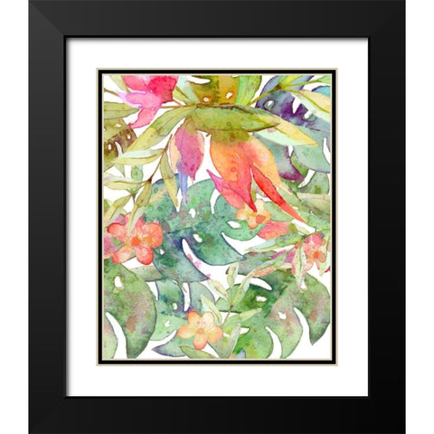 Tropical Watercolor II Black Modern Wood Framed Art Print with Double Matting by Robinson, Tamara