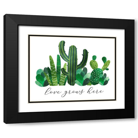 Love Grows Black Modern Wood Framed Art Print with Double Matting by Robinson, Tamara