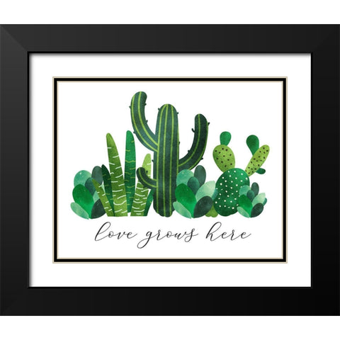 Love Grows Black Modern Wood Framed Art Print with Double Matting by Robinson, Tamara