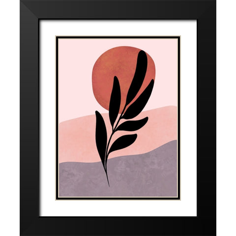Plant Stem Black Modern Wood Framed Art Print with Double Matting by Dundon, Denise