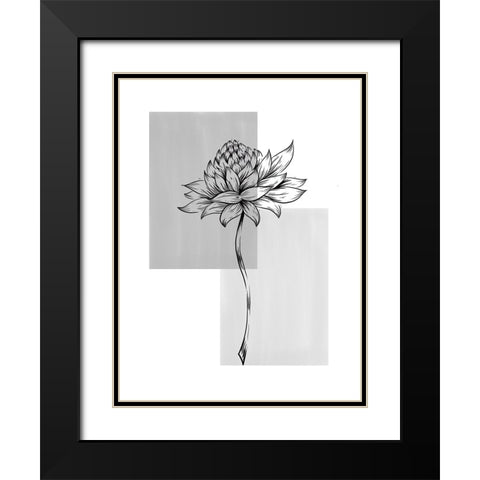 Botanical Rectangle II Black Modern Wood Framed Art Print with Double Matting by Dundon, Denise